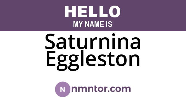Saturnina Eggleston