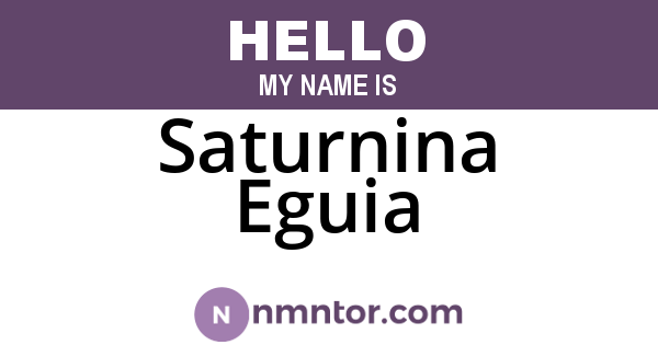 Saturnina Eguia