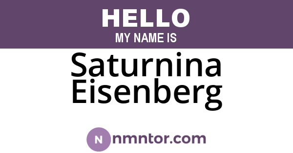 Saturnina Eisenberg