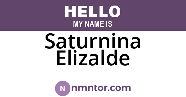 Saturnina Elizalde