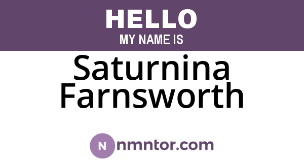 Saturnina Farnsworth