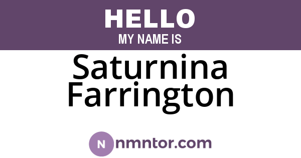 Saturnina Farrington