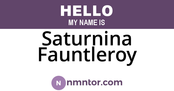 Saturnina Fauntleroy