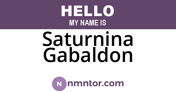 Saturnina Gabaldon