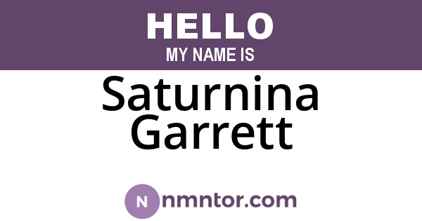 Saturnina Garrett