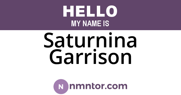 Saturnina Garrison