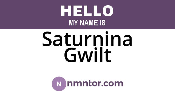 Saturnina Gwilt