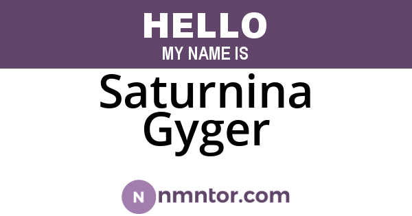 Saturnina Gyger