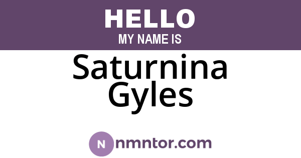 Saturnina Gyles