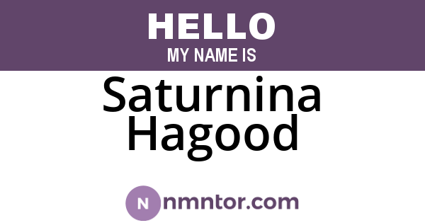 Saturnina Hagood