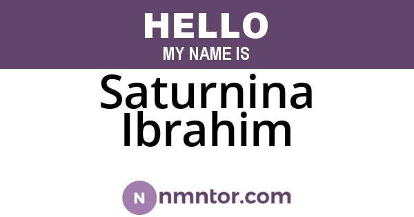 Saturnina Ibrahim