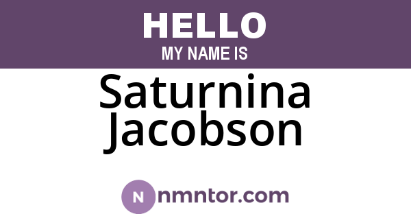 Saturnina Jacobson