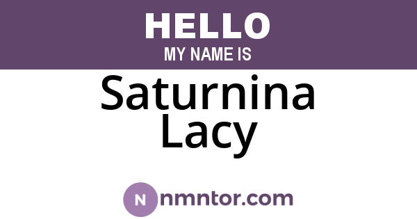 Saturnina Lacy