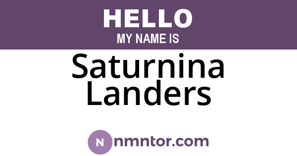 Saturnina Landers