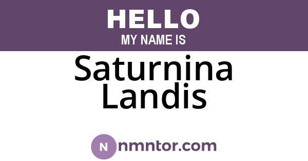 Saturnina Landis