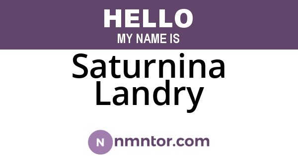 Saturnina Landry