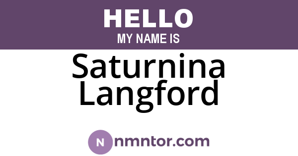 Saturnina Langford