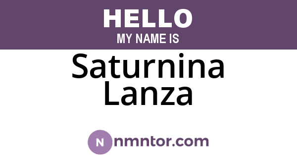 Saturnina Lanza
