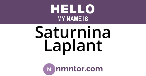 Saturnina Laplant