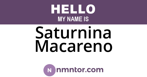 Saturnina Macareno