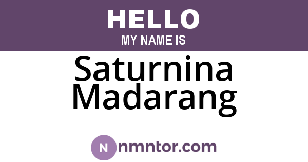 Saturnina Madarang