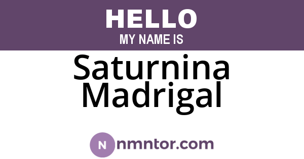 Saturnina Madrigal