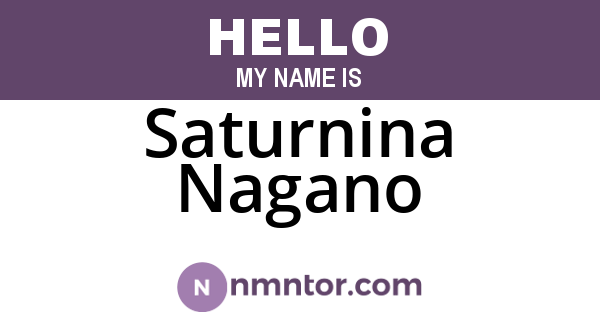 Saturnina Nagano
