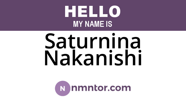 Saturnina Nakanishi