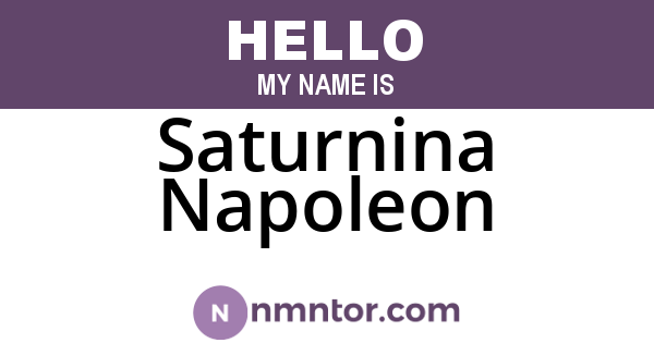 Saturnina Napoleon
