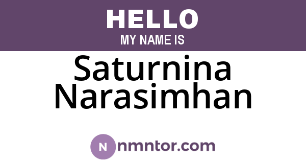 Saturnina Narasimhan