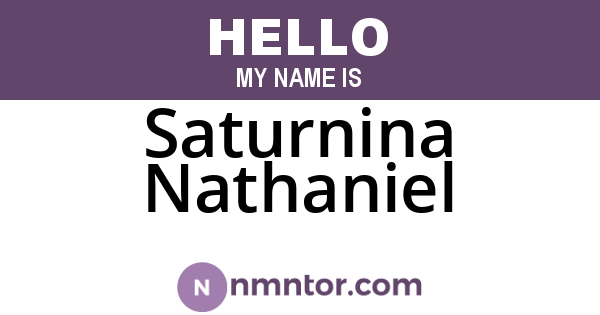 Saturnina Nathaniel