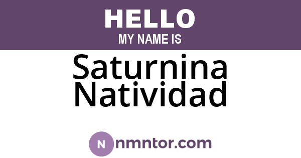 Saturnina Natividad