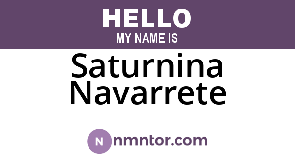Saturnina Navarrete