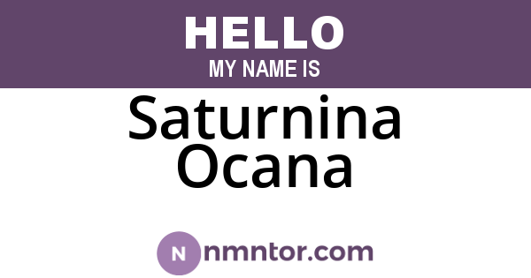 Saturnina Ocana