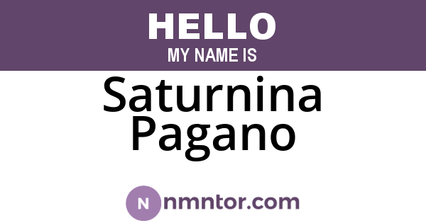 Saturnina Pagano