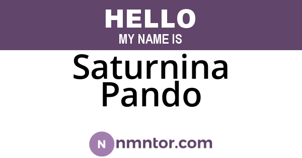 Saturnina Pando