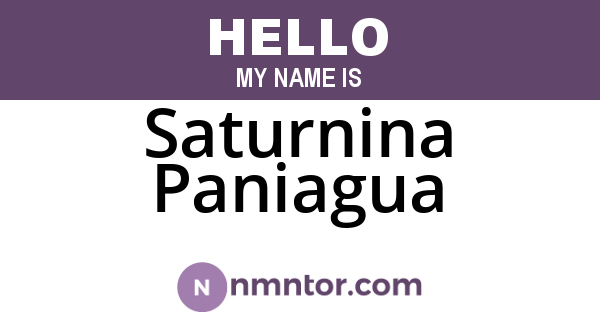 Saturnina Paniagua