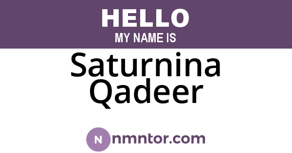 Saturnina Qadeer