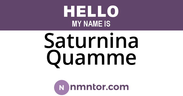 Saturnina Quamme