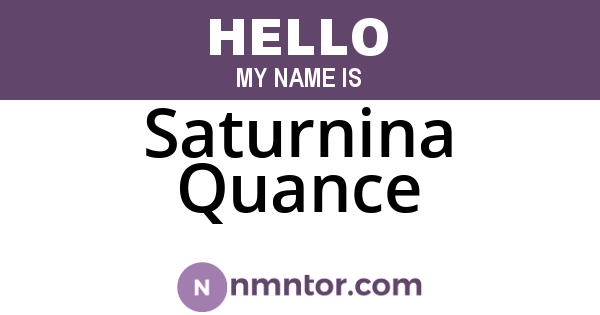 Saturnina Quance