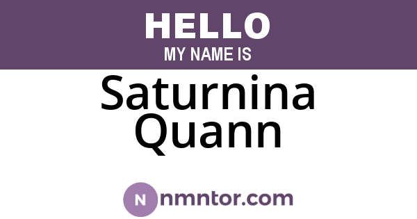 Saturnina Quann