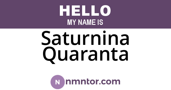 Saturnina Quaranta