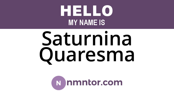 Saturnina Quaresma