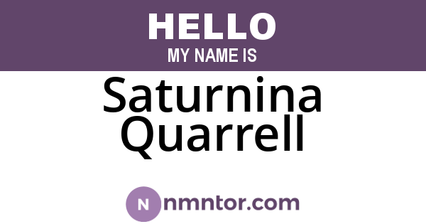 Saturnina Quarrell