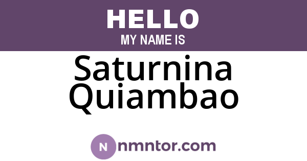 Saturnina Quiambao