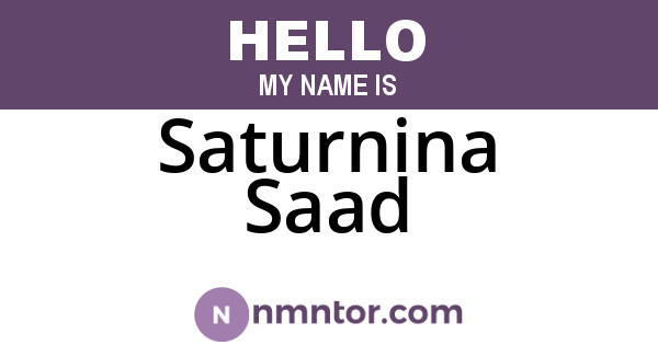 Saturnina Saad