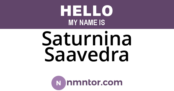 Saturnina Saavedra