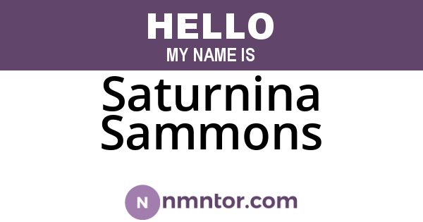 Saturnina Sammons