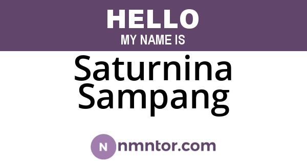 Saturnina Sampang