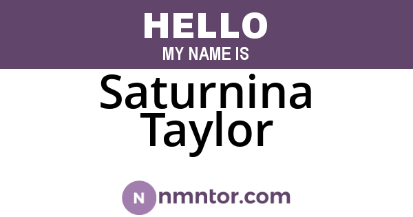 Saturnina Taylor